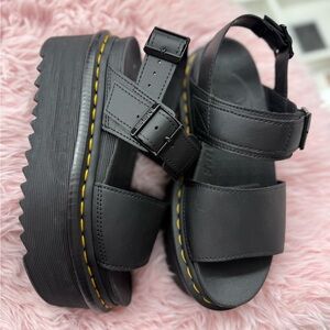 Dr. Martens Black Platform Sandals with Buckles